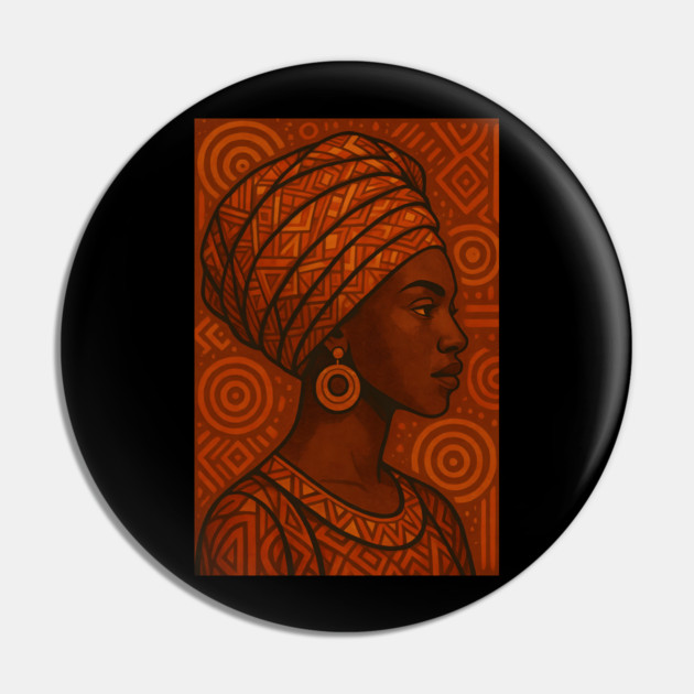 Afrocentric Woman Pin by Adwoa's Store