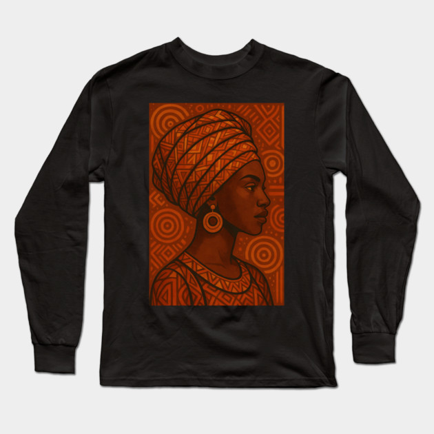 Afrocentric Woman Long Sleeve T-Shirt by Adwoa's Store
