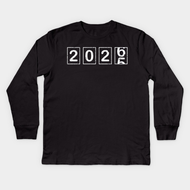2026 New Year Flip Countdown Calendar Graphic Kids Long Sleeve T-Shirt by MakerMind8.2