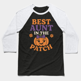 Best Aunt in the Patch Fall Pumpkin Seasonal Graphic Baseball T-Shirt