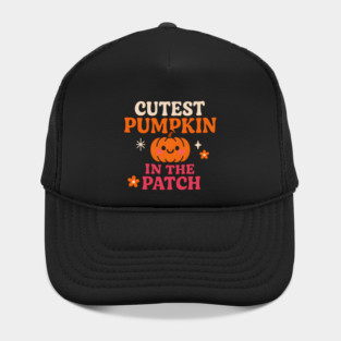 Cutest Pumpkin in the Patch Fall Halloween Quote Graphic Hat