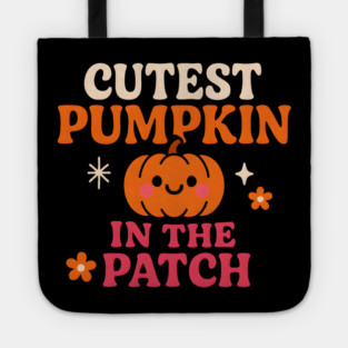 Cutest Pumpkin in the Patch Fall Halloween Quote Graphic Tote
