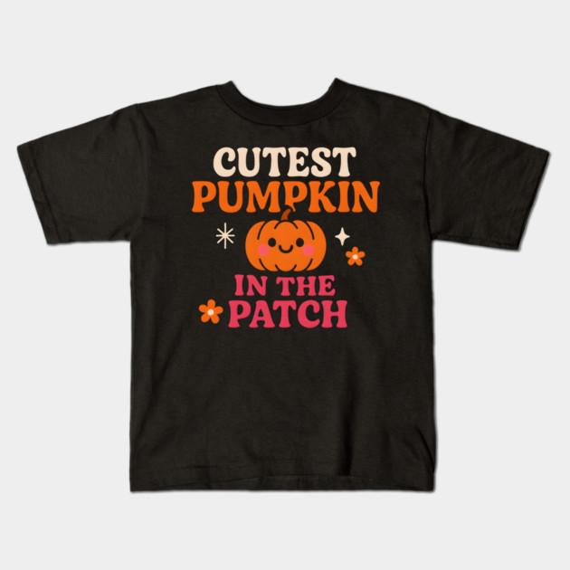 Cutest Pumpkin in the Patch Fall Halloween Quote Graphic Kids T-Shirt by MakerMind8.2