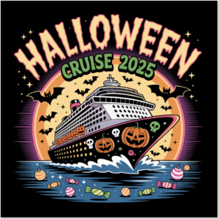 Jack-O’-Lantern Cruise Ship with Halloween Candy Posters and Art