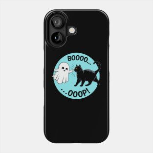 Booo…OOP Black Cat with Ghost Halloween Costume Day Kids Phone Case