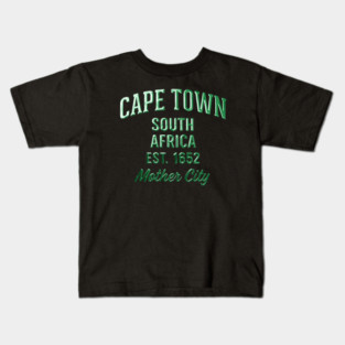 Cape Town South Africa Est. 1652 – Mother City Chrome Effect Vintage Typography Kids T-Shirt