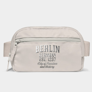 Berlin Germany Est. 1237 – City of Freedom and History Chrome Effect Vintage Typography Bag