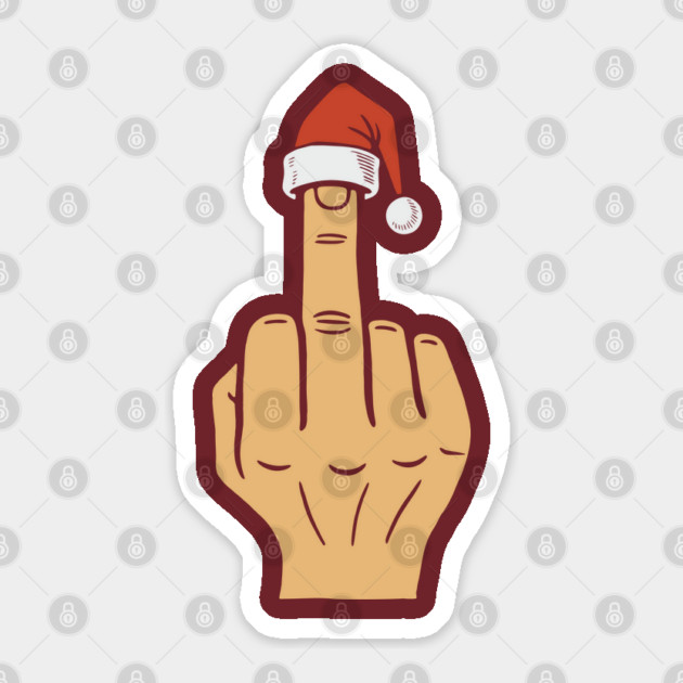 Naughty Christmas Middle Finger Rude Humor Sticker by Anticorporati