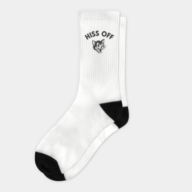 Hiss Off Angry Retro Mad Cat Sassy Attitude Socks by Anticorporati
