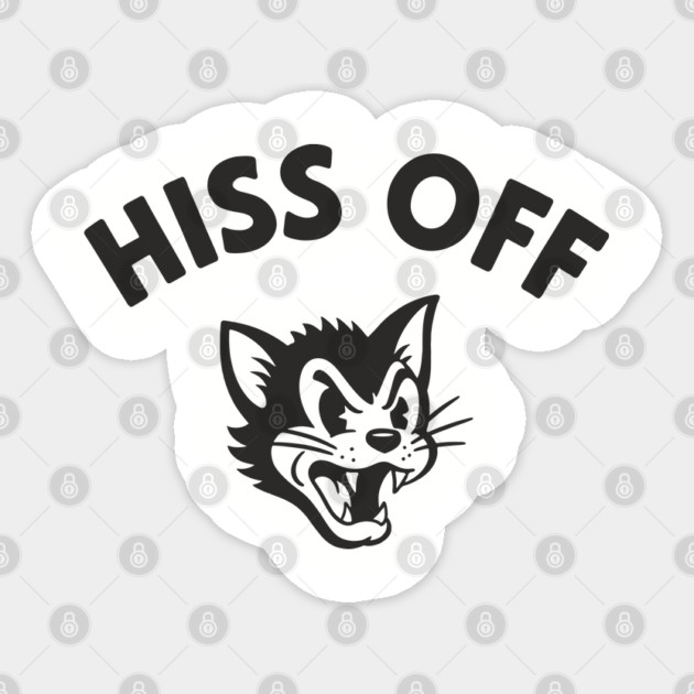 Hiss Off Angry Retro Mad Cat Sassy Attitude Sticker by Anticorporati