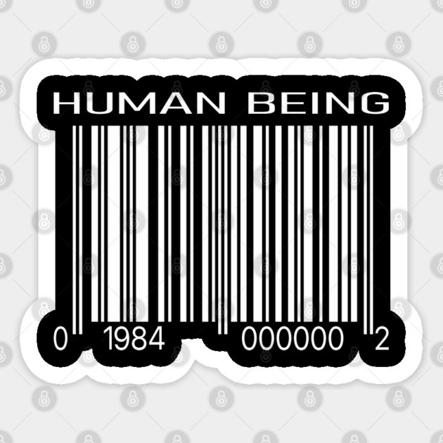 Human Being Barcode 1984 Аnti System Sticker by Anticorporati