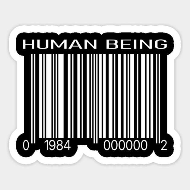Human Being Barcode 1984 Аnti System Magnet by Anticorporati