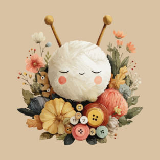 Cozy Yarn Ball & Buttons - Knitter & Crocheter Gift T-Shirt