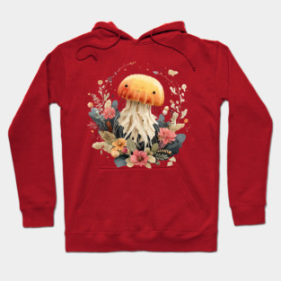 Ethereal Jellyfish in a Coral Wreath - Mystical Ocean Art Hoodie