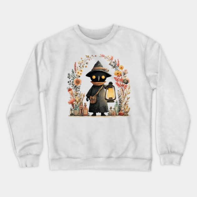 Plague Doctor Apothecary - Alchemist & Goblincore Folk Art Crewneck Sweatshirt by TuncGK