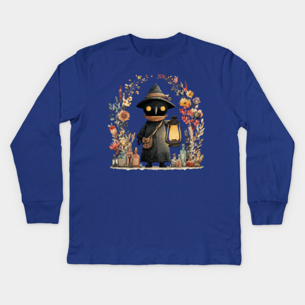 Plague Doctor Apothecary - Alchemist & Goblincore Folk Art Kids Long Sleeve T-Shirt by TuncGK