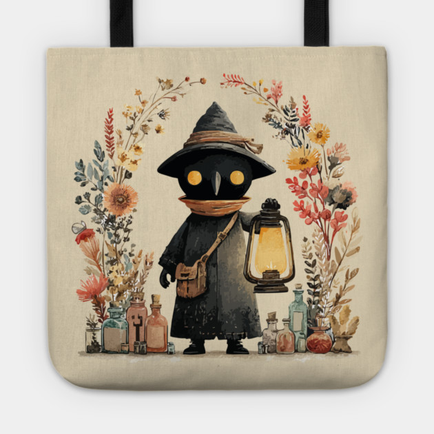 Plague Doctor Apothecary - Alchemist & Goblincore Folk Art Tote by TuncGK
