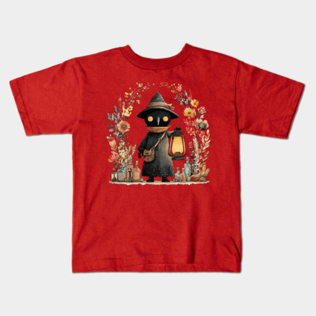 Plague Doctor Apothecary - Alchemist & Goblincore Folk Art Kids T-Shirt by TuncGK