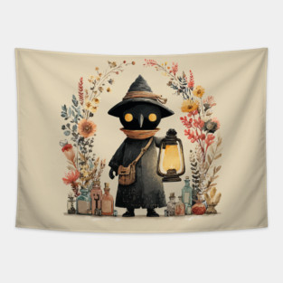 Plague Doctor Apothecary - Alchemist & Goblincore Folk Art Tapestry