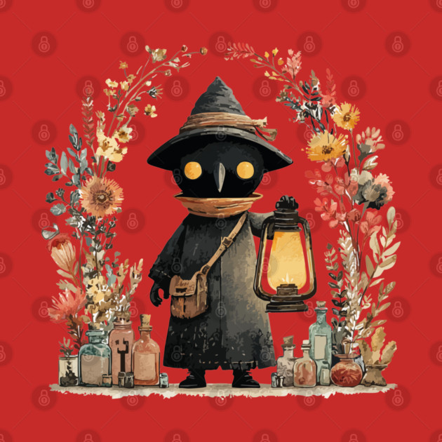 Plague Doctor Apothecary - Alchemist & Goblincore Folk Art by TuncGK