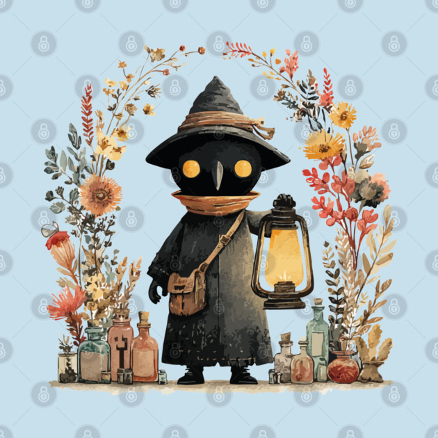 Plague Doctor Apothecary - Alchemist & Goblincore Folk Art by TuncGK