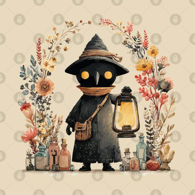 Plague Doctor Apothecary - Alchemist & Goblincore Folk Art by TuncGK