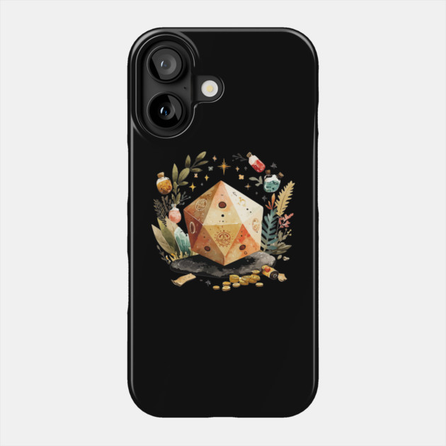 Magical D20 Dice - Dungeon Master & TTRPG Gamer Gift Phone Case by TuncGK
