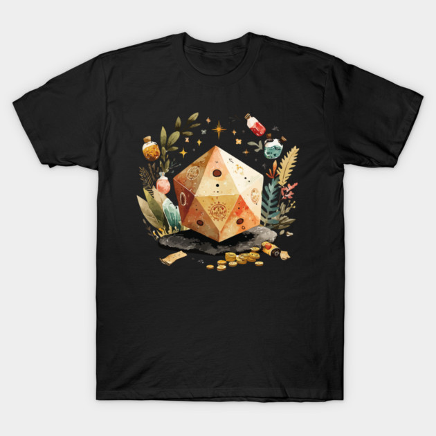 Magical D20 Dice - Dungeon Master & TTRPG Gamer Gift T-Shirt by TuncGK