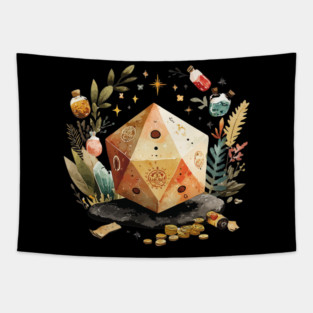 Magical D20 Dice - Dungeon Master & TTRPG Gamer Gift Tapestry