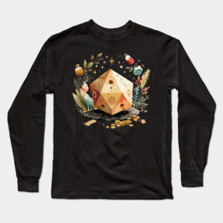 Magical D20 Dice - Dungeon Master & TTRPG Gamer Gift Long Sleeve T-Shirt