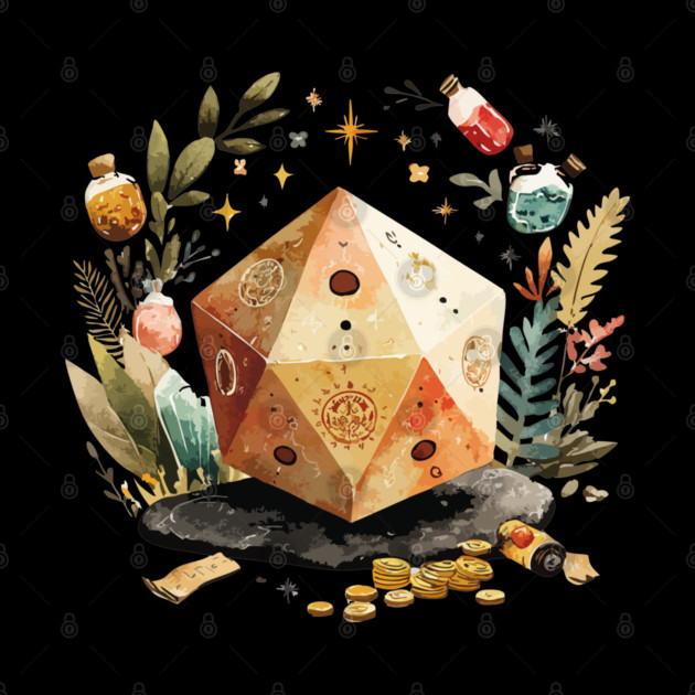 Magical D20 Dice - Dungeon Master & TTRPG Gamer Gift by TuncGK