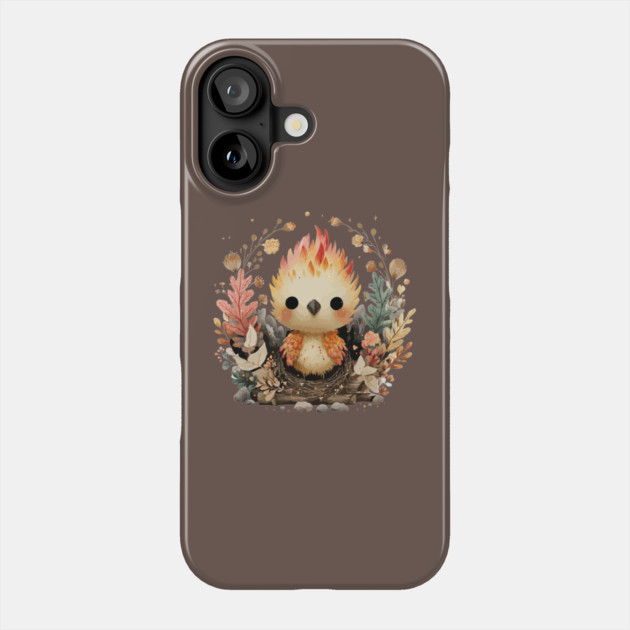 Baby Phoenix Rebirth - Mythical Fantasy Folk Art Phone Case by TuncGK