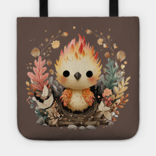 Baby Phoenix Rebirth - Mythical Fantasy Folk Art Tote