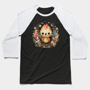 Baby Phoenix Rebirth - Mythical Fantasy Folk Art Baseball T-Shirt