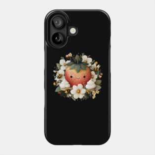 Whimsical Strawberry & Bees - Summer Cottagecore Folk Art Phone Case