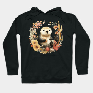 Playful Sea Otter - Significant Otter & Anniversary Folk Art Hoodie