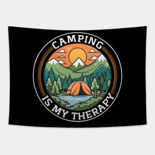 Camping Is My Therapy Tapestry