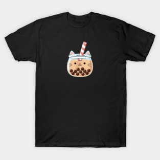 Cute Kawaii Cat Bubble Tea T-Shirt