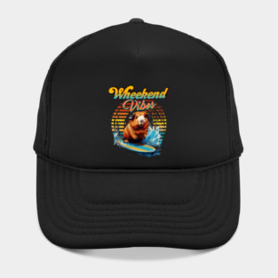 Wheekend Vibes Pun Surfing Guinea Pig Hat