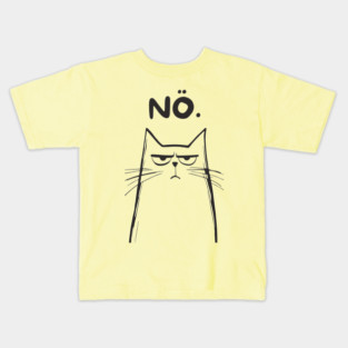 Grumpy-Cat-“NÖ.”–Funny-Minimalist-Cat-Design Kids T-Shirt