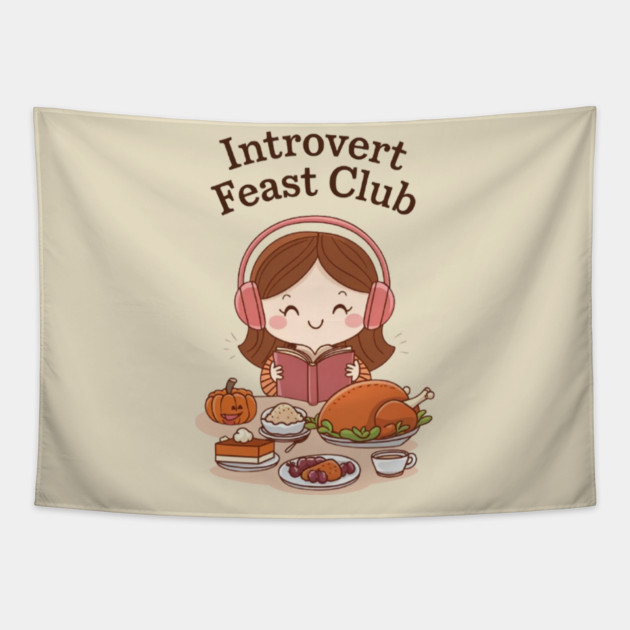 Introvert Feast Club Tapestry by Fauzi's Store