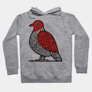 Linocut Bird Art Print - Nature Lover Gift Hoodie