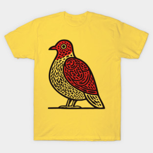 Linocut Bird Art Print - Nature Lover Gift T-Shirt