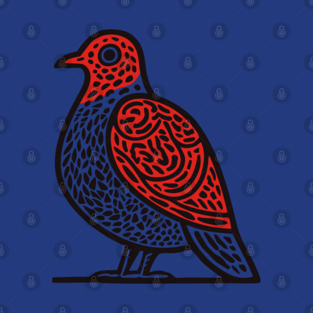 Linocut Bird Art Print - Nature Lover Gift by TuncGK