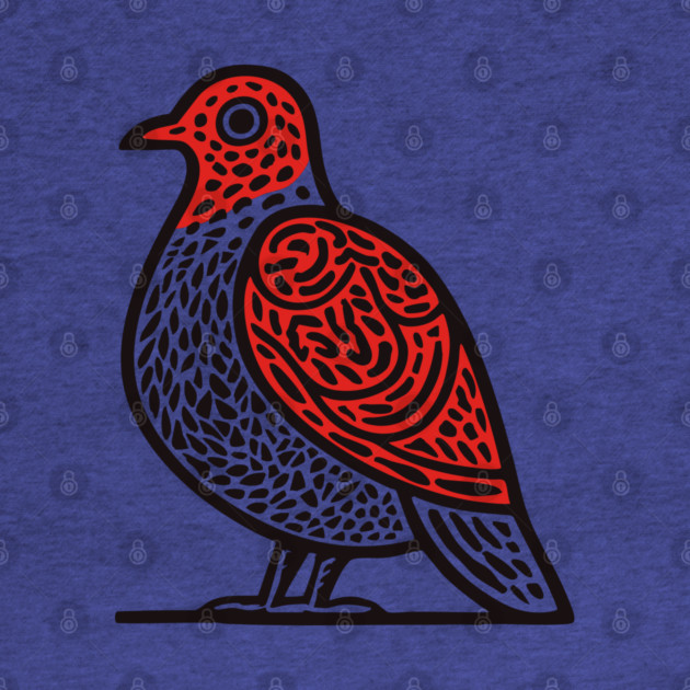 Linocut Bird Art Print - Nature Lover Gift by TuncGK