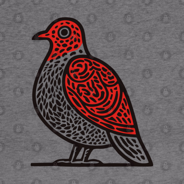 Linocut Bird Art Print - Nature Lover Gift by TuncGK