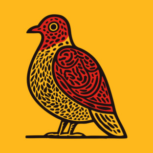 Linocut Bird Art Print - Nature Lover Gift T-Shirt