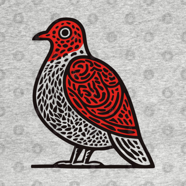 Linocut Bird Art Print - Nature Lover Gift by TuncGK