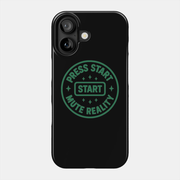 Press Start Mute Reality Phone Case by DIGITAL MERCH CREATIONS