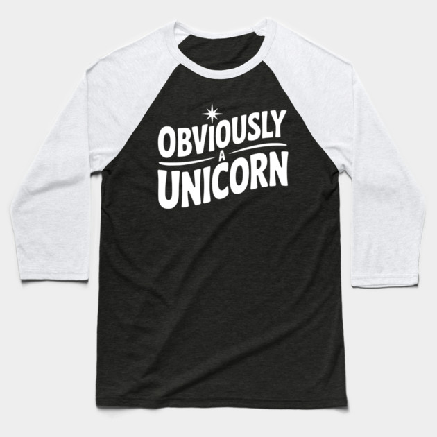 Obviously a Unicorn Baseball T-Shirt by Frank Ring